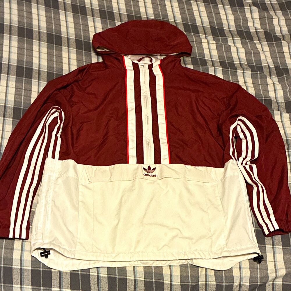Vintage adidas Originals Men’s Colorblock Hooded Full Zip Windbreaker Jacket M